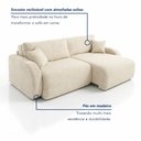 Ver imagem 7 de Sofá Cama Modular 3 Lugares Orgânico 210cm Base Madeira Maciça Cancún