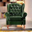 Ver imagem 1 de Poltrona Decorativa Chesterfield Retrô Couro Sintético Imperador 86cm