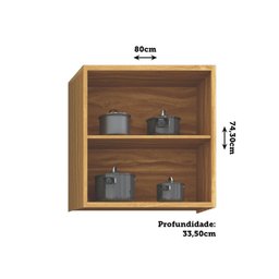 Armário Aéreo de Cozinha 80cm 2 Portas 100% Mdf Barbados Espresso Móveis - 5