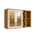 Ver imagem 3 de Armário Aéreo de Cozinha 120cm 2 Portas com Vidro Reflecta 100% MDF Barbados Espresso Móveis Bege/Amêndoa/Off White