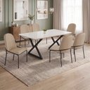 Ver imagem 1 de Conjunto para Sala de Jantar Mesa Império 120x90 com 6 Cadeiras Rubi
