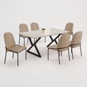 Ver imagem 3 de Conjunto para Sala de Jantar Mesa Império 120x90 com 6 Cadeiras Rubi
