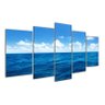 Quadro 5 Peças Oceano Mar Paisagem Nuvens Céu Azul Mosaico - 1