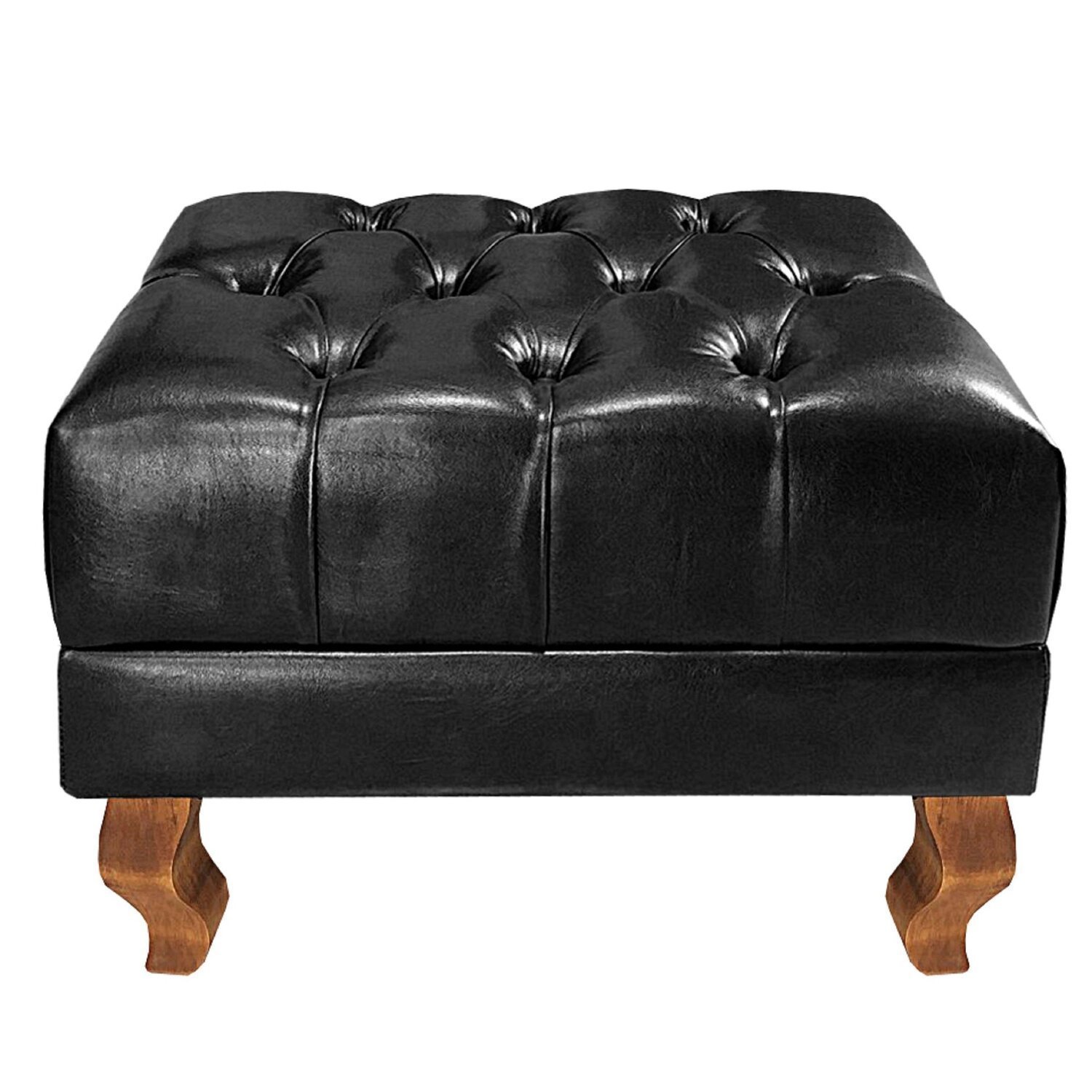 Poltrona e Puff Chesterfield Imperador Decoração Retrô Vintage - 5