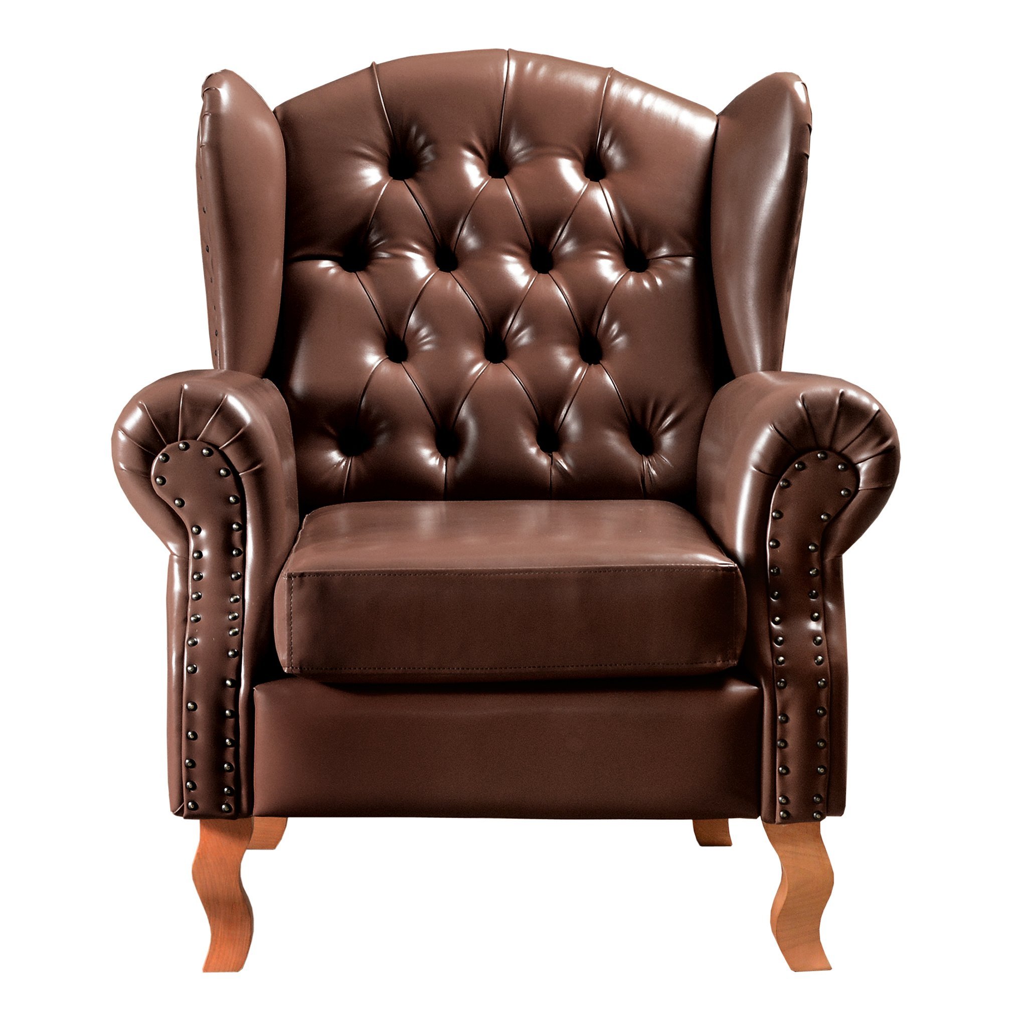 Poltrona e Puff Chesterfield Imperador Decoração Retrô Vintage - 4