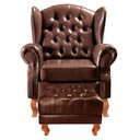 Ver imagem 2 de Poltrona e Puff Chesterfield Imperador Decoração Retrô Vintage