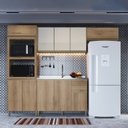 Ver imagem 1 de Cozinha Modulada Torre Quente 4 Peças Montreal Amarelo/Castani/Off-White