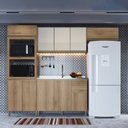 Ver imagem 2 de Cozinha Modulada Torre Quente Balcão para Pia Sem Tampo 120cm Compacta 4 Peças Montreal