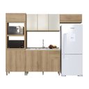 Ver imagem 3 de Cozinha Modulada Torre Quente Balcão para Pia Sem Tampo 120cm Compacta 4 Peças Montreal