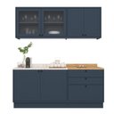 Ver imagem 6 de Cozinha Compacta Modulada 4 Peças 6 Portas 3 Gavetas 1 Tampo Sevilha Azul/Órion