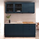 Ver imagem 3 de Cozinha Compacta Modulada 4 Peças 6 Portas 3 Gavetas 1 Tampo Sevilha Azul/Órion