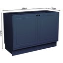 Ver mais imagens de Cozinha Compacta Modulada 4 Peças 6 Portas 3 Gavetas 1 Tampo Sevilha Azul/Órion