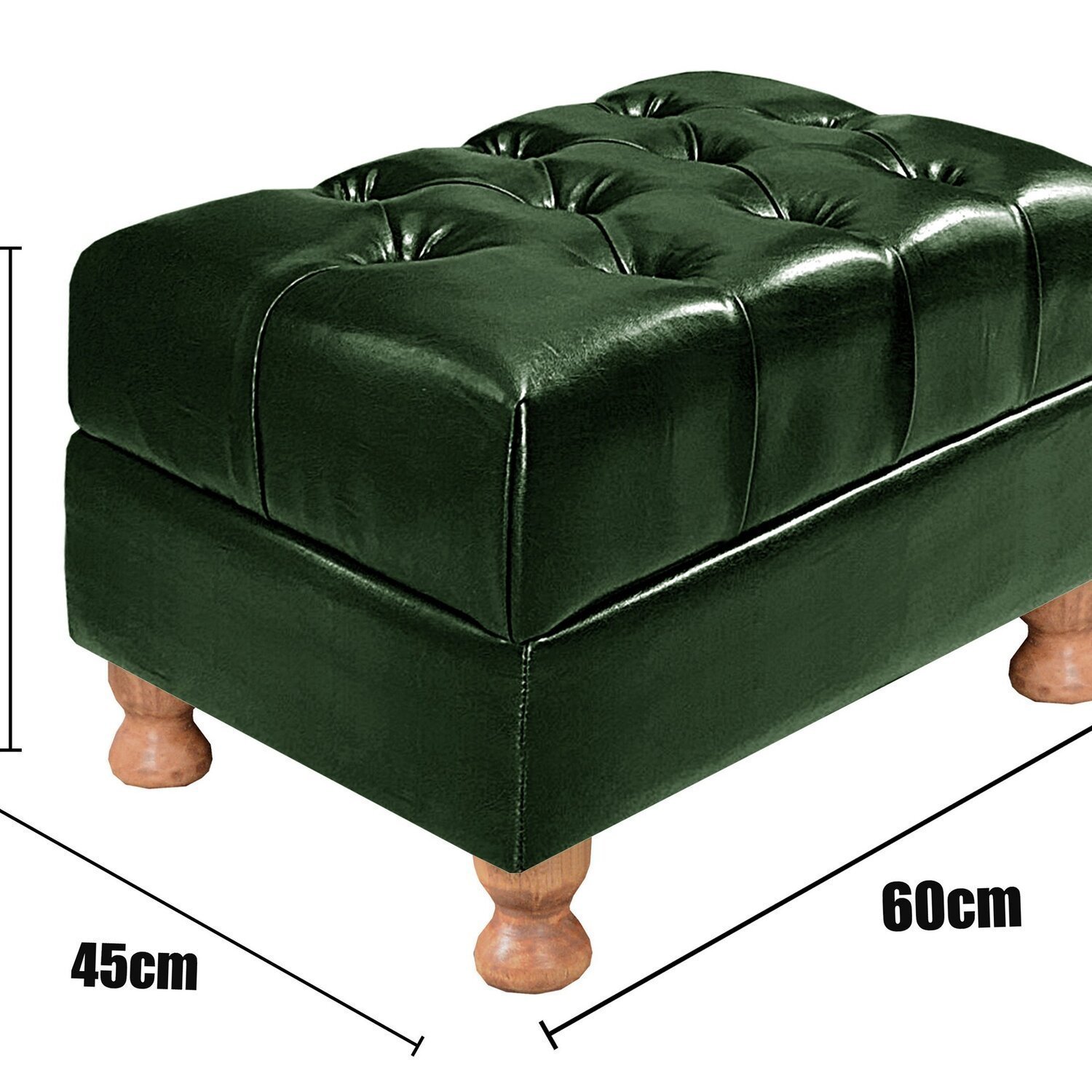 Poltrona e Puff Chesterfield Imperador Decoração Retrô Vintage - 6