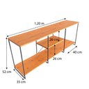 Ver imagem 4 de Rack de TV Industrial de Ferro 1,20m Carvalho e Branco