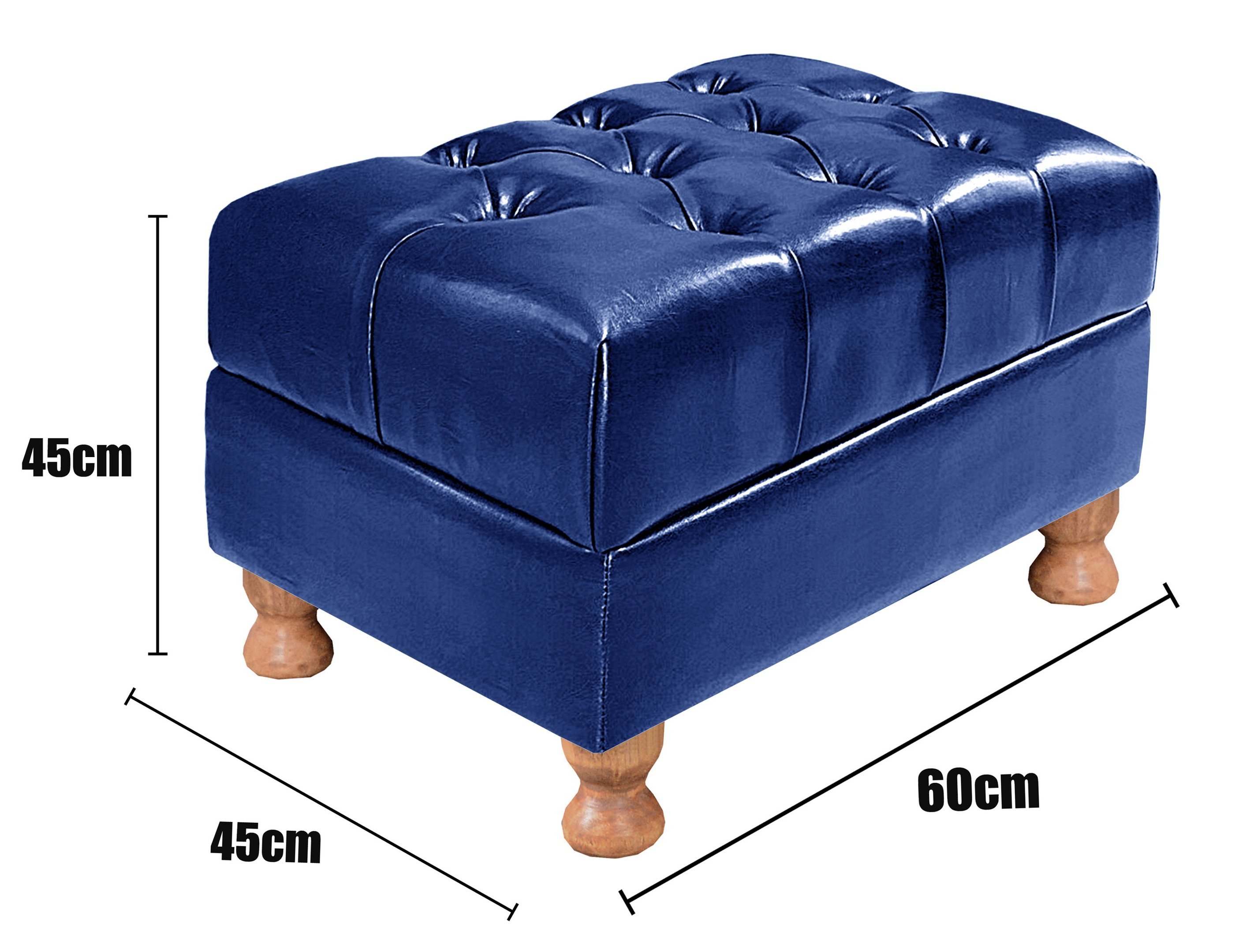 Poltrona e Puff Chesterfield Imperador Decoração Retrô Vintage - 6