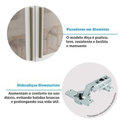 Armário Aéreo de Cozinha 120cm 3 Portas com Vidro Reflecta 100% Mdf Barbados Espresso Móveis - 9