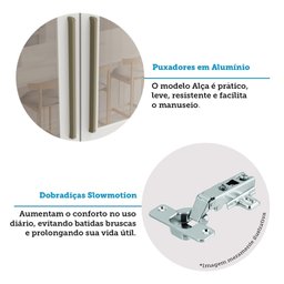 Armário Aéreo de Cozinha 120cm 3 Portas com Vidro Reflecta 100% MDF Barbados Espresso Móveis Bege/Amêndoa/Off White - 10 Armário Aéreo de Cozinha 120cm 3 Portas com Vidro Reflecta 100% MDF Barbados Espresso Móveis Bege/Amêndoa/Off White - 10