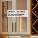 Ver mais imagens de Armário Aéreo de Cozinha 120cm 3 Portas com Vidro Reflecta 100% MDF Barbados Espresso Móveis Bege/Amêndoa/Off White