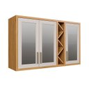 Ver imagem 4 de Armário Aéreo de Cozinha 120cm 3 Portas com Vidro Reflecta 100% Mdf Barbados Espresso Móveis