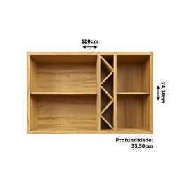 Armário Aéreo de Cozinha 120cm 3 Portas com Vidro Reflecta 100% Mdf Barbados Espresso Móveis - 5