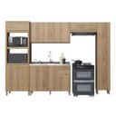 Ver imagem 3 de Cozinha Modulada Torre Quente 5 Peças Montreal Amarelo/Castani
