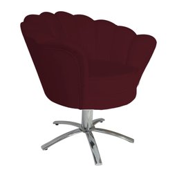 Poltrona Decorativa Pétala Base Giratória Metal Suede Marsala Mz Decor - 2