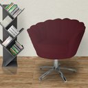 Ver imagem 4 de Poltrona Decorativa Pétala Base Giratória Metal Suede Marsala Mz Decor