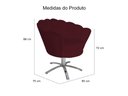 Ver imagem 3 de Poltrona Decorativa Pétala Base Giratória Metal Suede Marsala Mz Decor