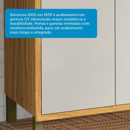 Balcão de Cozinha 120cm 2 Portas e 3 Gavetas com Tampo 100% Mdf Barbados Espresso Móveis - 8