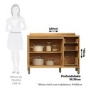 Ver imagem 5 de Balcão de Cozinha 120cm 2 Portas e 3 Gavetas com Tampo 100% MDF Barbados Espresso Móveis Bege/Amêndoa/Off White