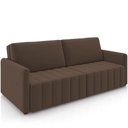 Ver imagem 1 de Sofá Cama Retrátil para Sala de Estar 220cm Porthos M03 Veludo Marrom - Lyam Decor