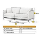 Ver imagem 3 de Sofá Fixo Ravi 2 Lugares Luxo 1,70m Castellar Móbile