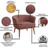 Poltrona Decorativa para Sala de Estar Espaço Gourmet Tecido Veludo Premium Base Estável - 3