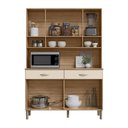 Ver imagem 3 de Armário de Cozinha Compacto 8 Portas 2 Gavetass com Nicho Vogue Kits Paraná - Freijo e Soft