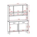 Ver mais imagens de Armário de Cozinha Compacto 8 Portas 2 Gavetass com Nicho Vogue Kits Paraná - Freijo e Soft