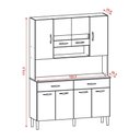 Ver imagem 7 de Armário de Cozinha Compacto 8 Portas 2 Gavetass com Nicho Vogue Kits Paraná - Freijo e Soft