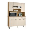 Ver imagem 2 de Armário de Cozinha Compacto 8 Portas 2 Gavetass com Nicho Vogue Kits Paraná - Freijo e Soft
