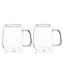 Ver imagem 1 de Conjunto 2 Copos com Alça Parede Dupla 350ml Borossilicato