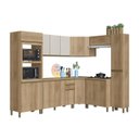 Ver imagem 3 de Cozinha Modulada de Canto Torre Quente Balcão com Tampo 120cm 8 Peças Montreal Amarelo/Castani/Off-White