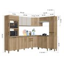 Ver imagem 4 de Cozinha Modulada de Canto Torre Quente Balcão com Tampo 120cm 8 Peças Montreal Amarelo/Castani/Off-White