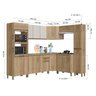 Cozinha Modulada de Canto Torre Quente Balcão com Tampo 120cm 8 Peças Montreal - 4