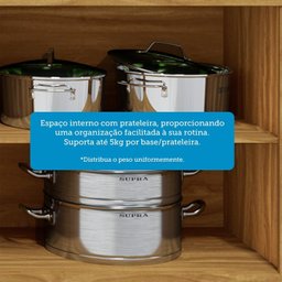 Balcão de Cozinha 80cm 2 Portas com Tampo 100% Mdf Barbados Espresso Móveis - 7