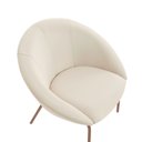 Ver imagem 4 de Poltrona Arredondada com Encosto Braços em Conchas e Base Fixa Metal Coccinella Espresso Móveis Bege Claro/Cobre