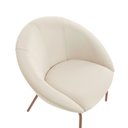 Ver imagem 4 de Poltrona Arredondada com Encosto Braços em Conchas e Base Fixa Metal Coccinella Espresso Móveis Bege Claro/Cobre