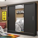 Ver imagem 1 de Guarda-roupa Casal 3 Portas com Espelho Santiago Plus Espresso Móveis