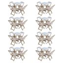 Ver imagem 1 de Kit 8 Jogos de Mesa com 4 Cadeiras de Madeira Dobrável 70x70 Ideal para Bar e Restaurante - sem Pint
