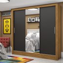 Ver imagem 1 de Guarda-roupa Casal 3 Portas com Espelho Santiago Plus Espresso Móveis