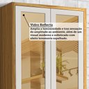 Ver imagem 7 de Paneleiro Cristaleira 4 Portas e Vidro Reflecta 100% MDF 70cm Barbados Espresso Móveis Bege/Amêndoa/