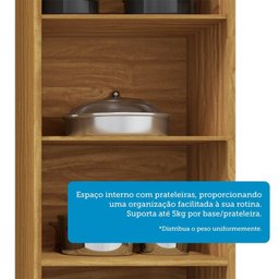 Paneleiro 70cm Duplo com 4 Portas e Vidro Reflecta 100% Mdf Barbados Espresso Móveis - 7