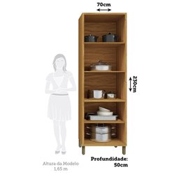 Paneleiro 70cm Duplo com 4 Portas e Vidro Reflecta 100% Mdf Barbados Espresso Móveis - 5